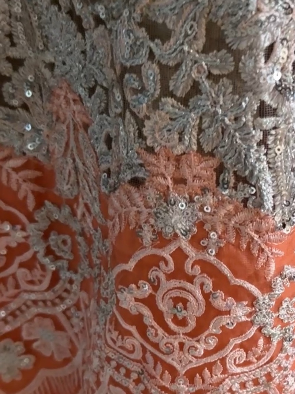 Sana Safinaz Beige 3-Piece Suit, Size XL Crystal & Pearl Embellished - Picture 6 of 17